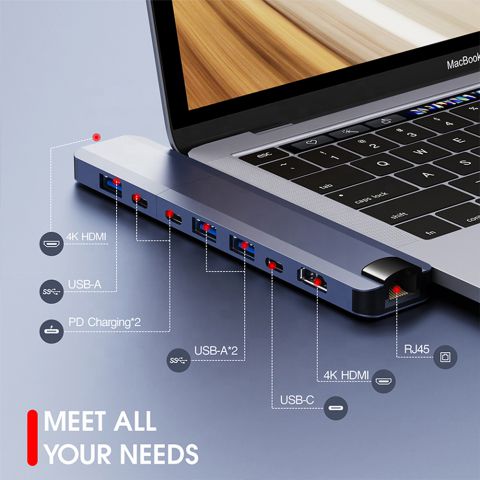 Usb C Hub Compatible for Macbook Pro Air M1, Dual Type-c To Usb